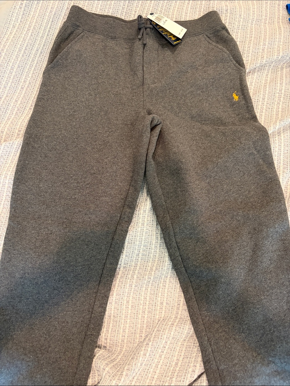 Polo by Ralph Lauren Boys Charcoal Gray Fleece Joggers